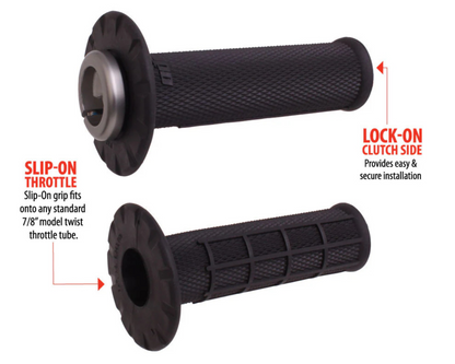 ODI UNIVERSAL HALF WAFFLE LOCK ON GRIPS BLACK