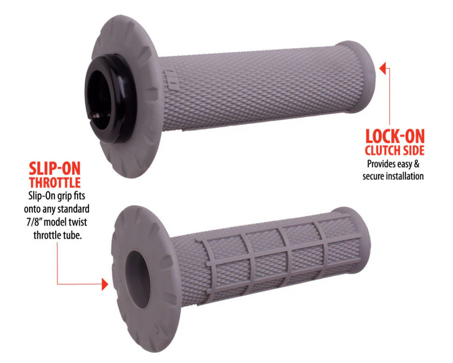 ODI UNIVERSAL HALF WAFFLE SOFT LOCK ON GRIPS GREY